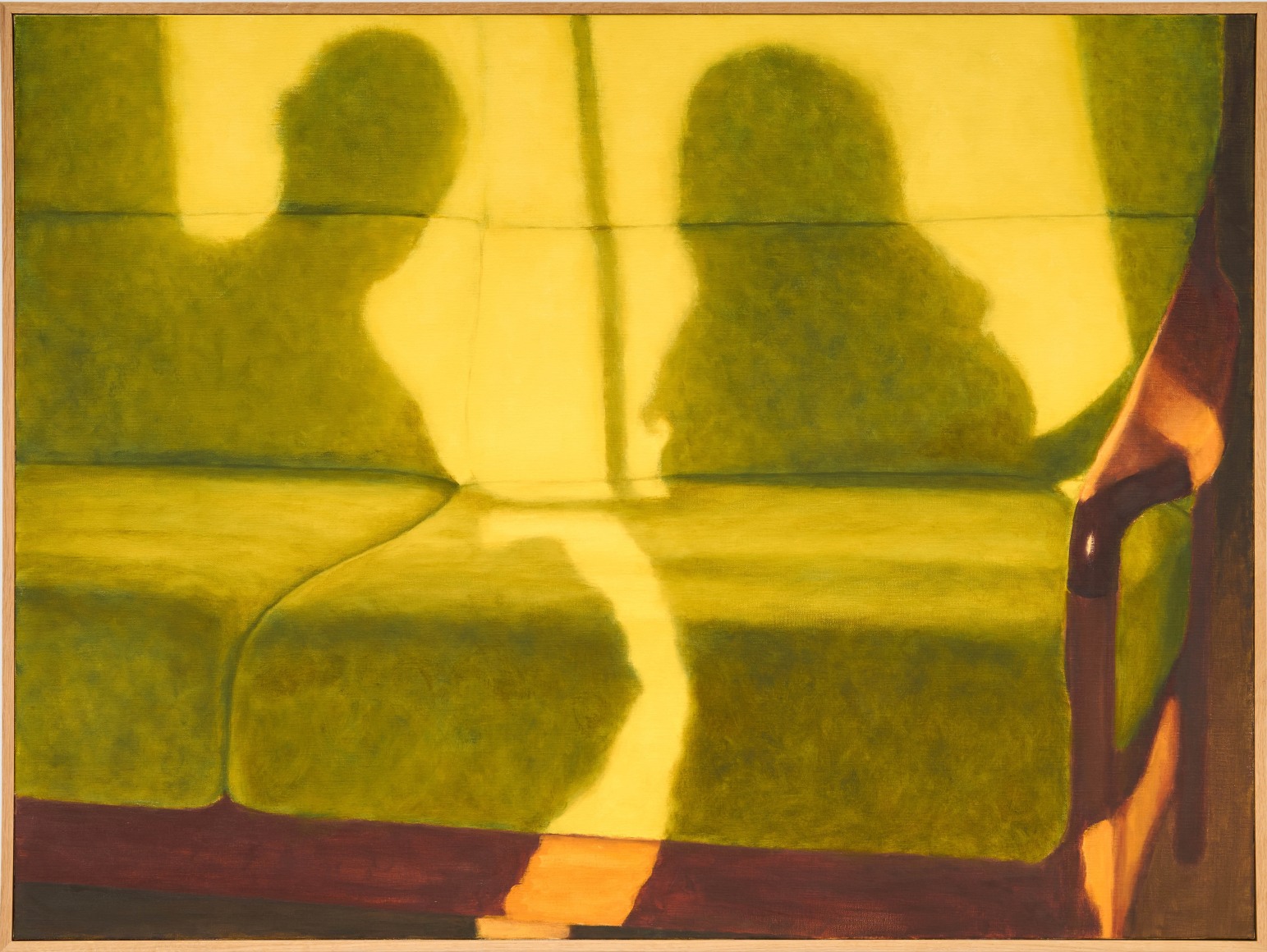 Jess Allen How it all began, 2025 Oil on linen 36 3/5 x 48 4/5 in (framed) 93 x 124 cm (framed) (JAL25.004)