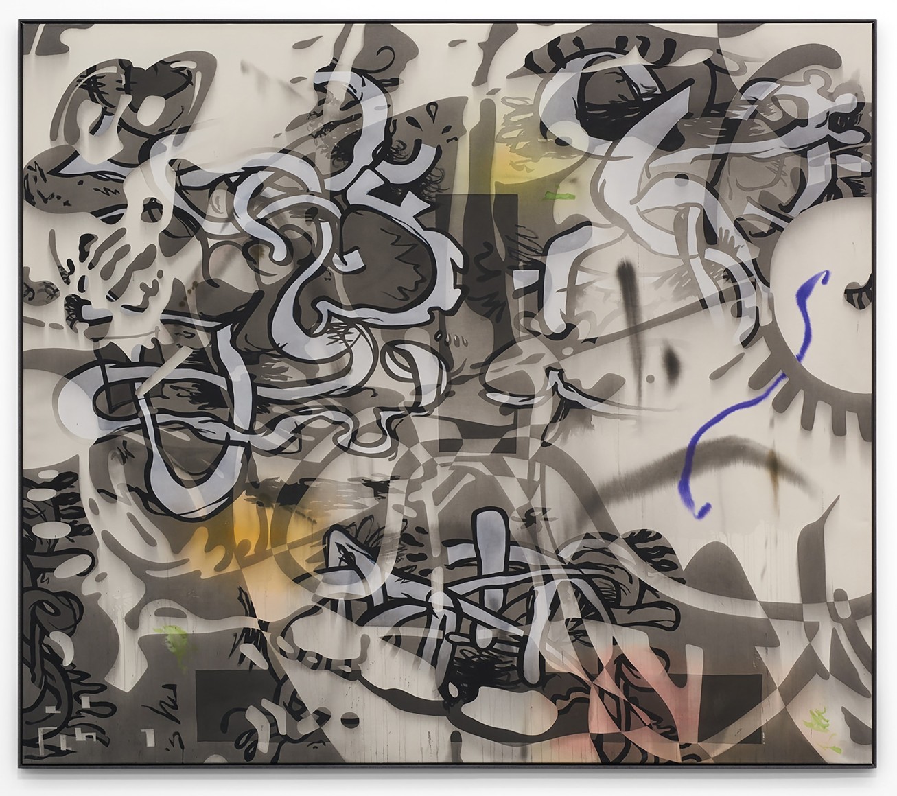 Jan-Ole Schiemann, Lost In Space, 2016, ink and acrylic on canvas, 78.7 x 90.6 in (200 x 230 cm), JS17.012