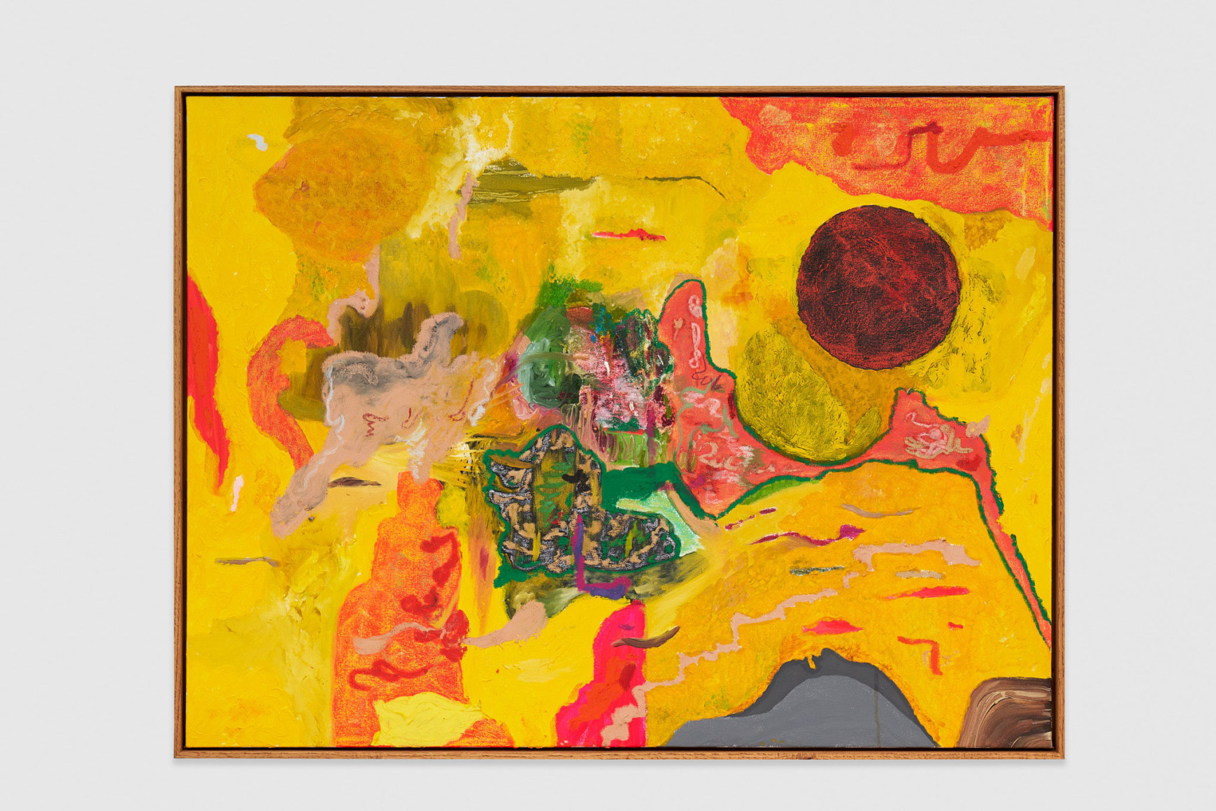 Michael Bauer Inhale (Ether-Father), 2022 Signed at the back Oil, acrylic, and pastels on canvas 30 x 40 in (framed) 76.2 x 101.6 cm (framed) (MBA22.014)