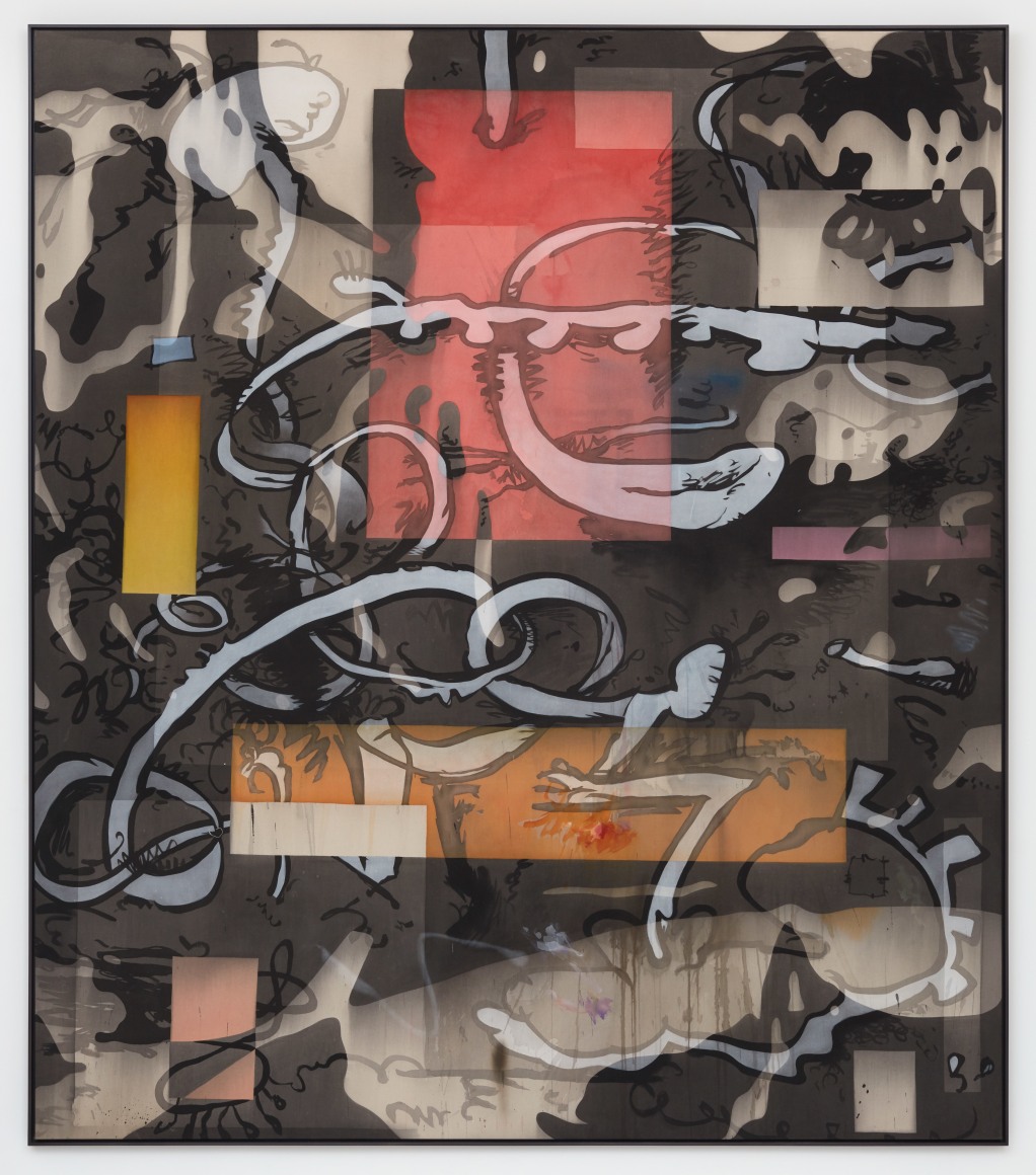 Jan-Ole Schiemann, Ohne Titel, 2016. Ink and acrylic on canvas, 90.6 x 78.7 in, 230 x 200 cm (JS16.031)