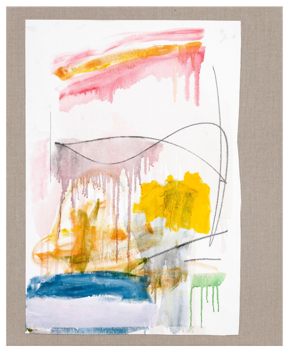Andreas Breunig Underpressed paintings (frag_02), 2021 Acrylic,oil,charcoal and graphite on canvas on canvas 30 3/4 x 25 1/4 in 78 x 64 cm (ABR22.001)