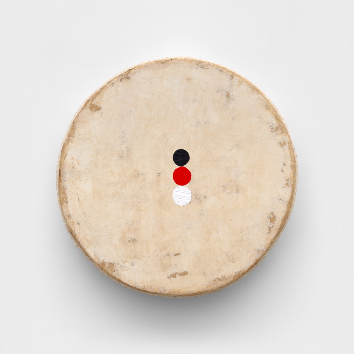 Otis Jones Circle With Three Stacked Circles, Black, Red and White, 2025 Signed, titled, and dated on verso Acrylic on canvas on wood 30 x 30 x 5 in 76.2 x 76.2 x 12.7 cm (OJO25.007)