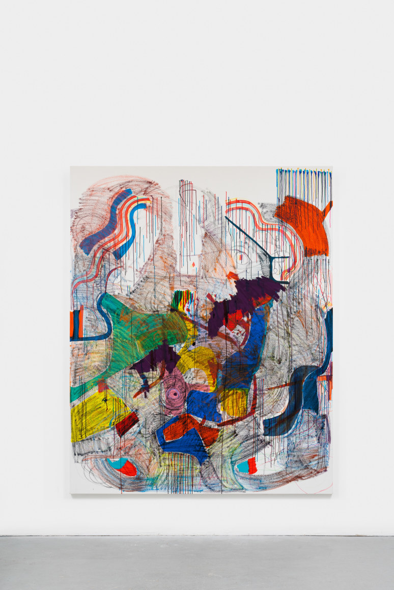 Joanne Greenbaum Untitled, 2015 Oil, Ink and acrylic on canvas 100 x 80 in 254 x 203.2 cm (JGR21.002)