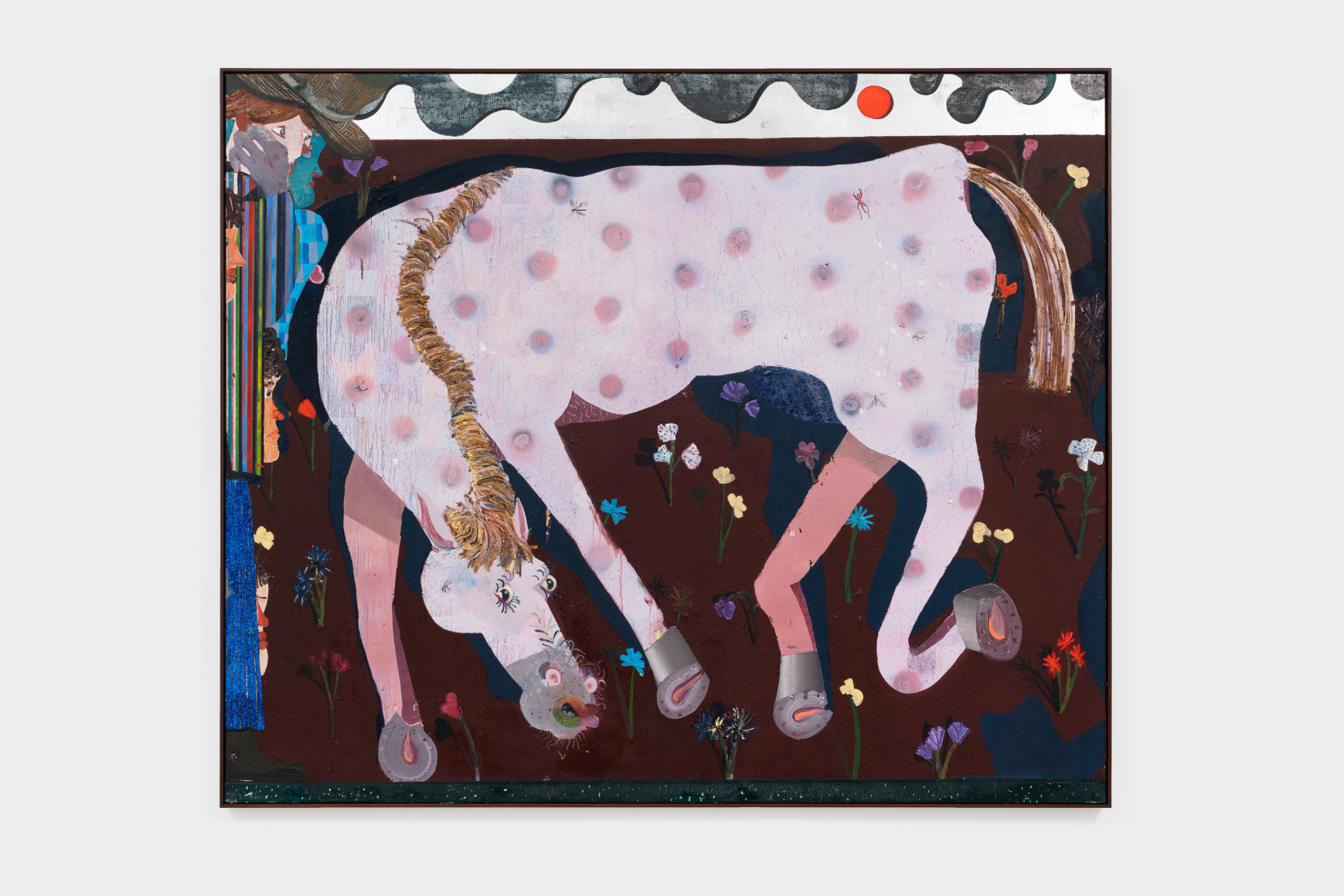 Pieter Jennes bow, shake, corners, begin, 2022 Oil on canvas 60 x 71 3/4 x 1 3/4 in - framed 152.4 x 182.2 x 4.4 cm - framed (PJE22.018)