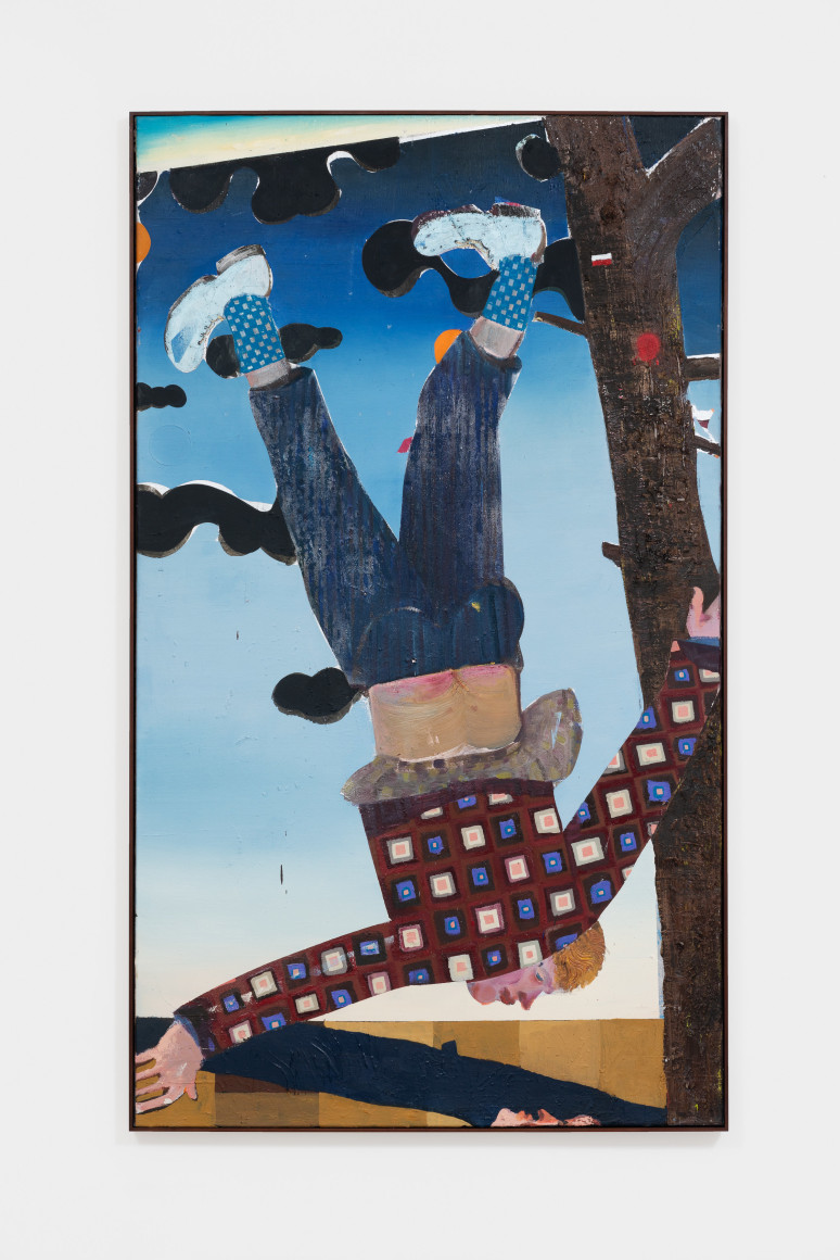 Pieter Jennes where have you fallen, have you fallen?, 2021 Oil on canvas 75 3/4 x 44 x 1 3/4 in - framed 192.4 x 111.8 x 4.4 cm - framed (PJE22.001)