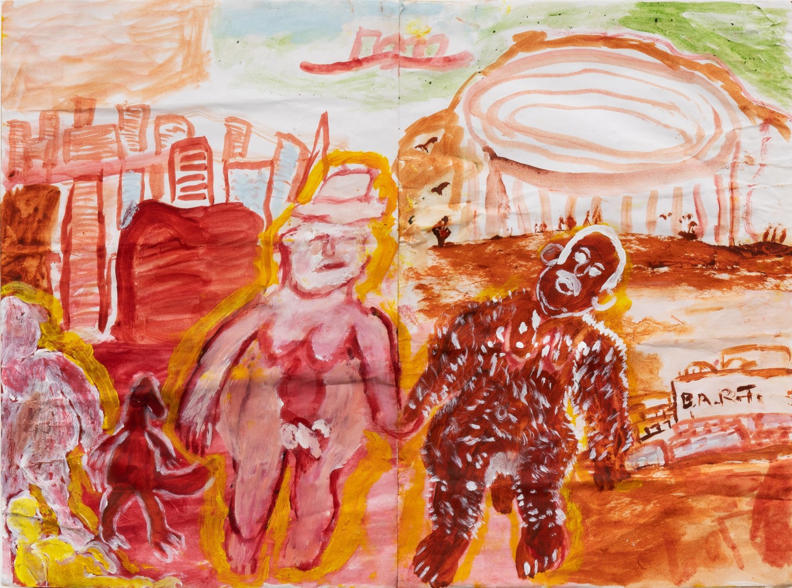 Raynes Birkbeck, Invisible in the City, 2019. Acrylic on paper, 18 x 24 in, 45.7 x 61 cm (RBI20.016)