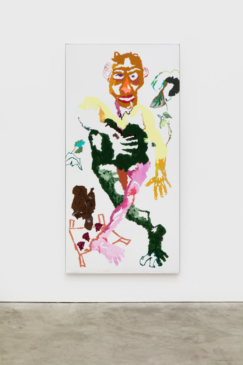 Cindy Phenix Ability to Act, 2020 Oil, acrylic, pastel, color pencil and paper on drywall 96 x 48 in 243.8 x 121.9 cm (CP20.015)