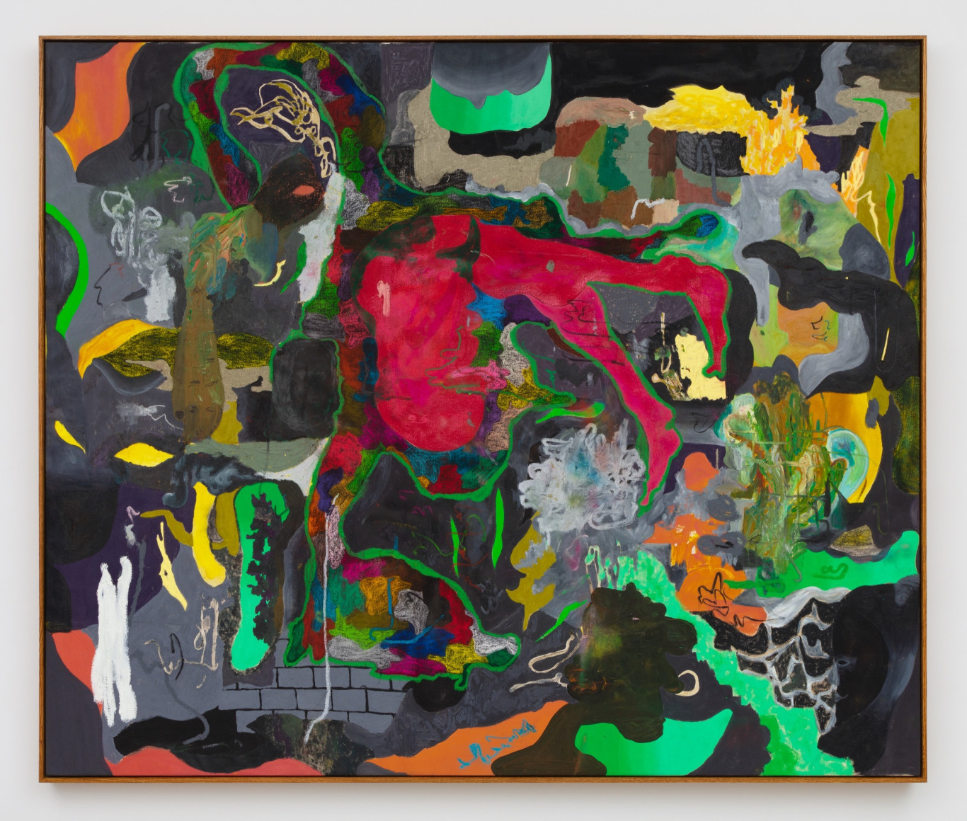 Michael Bauer Sleepwalkers Paranoia, 2020 Oil, crayon, pastel and acrylic on canvas 60 x 73 in 152.4 x 185.4 cm (MBA20.024)