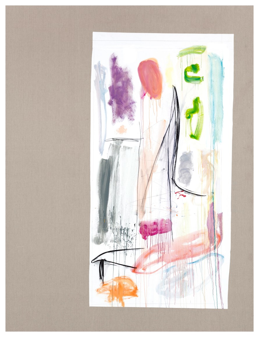 Andreas Breunig Underpressed paintings (frag_18), 2021 Acrylic, oil, charcoal and graphite on canvas on canvas 98 3/8 x 74 3/4 in 250 x 190 cm (ABR22.007)