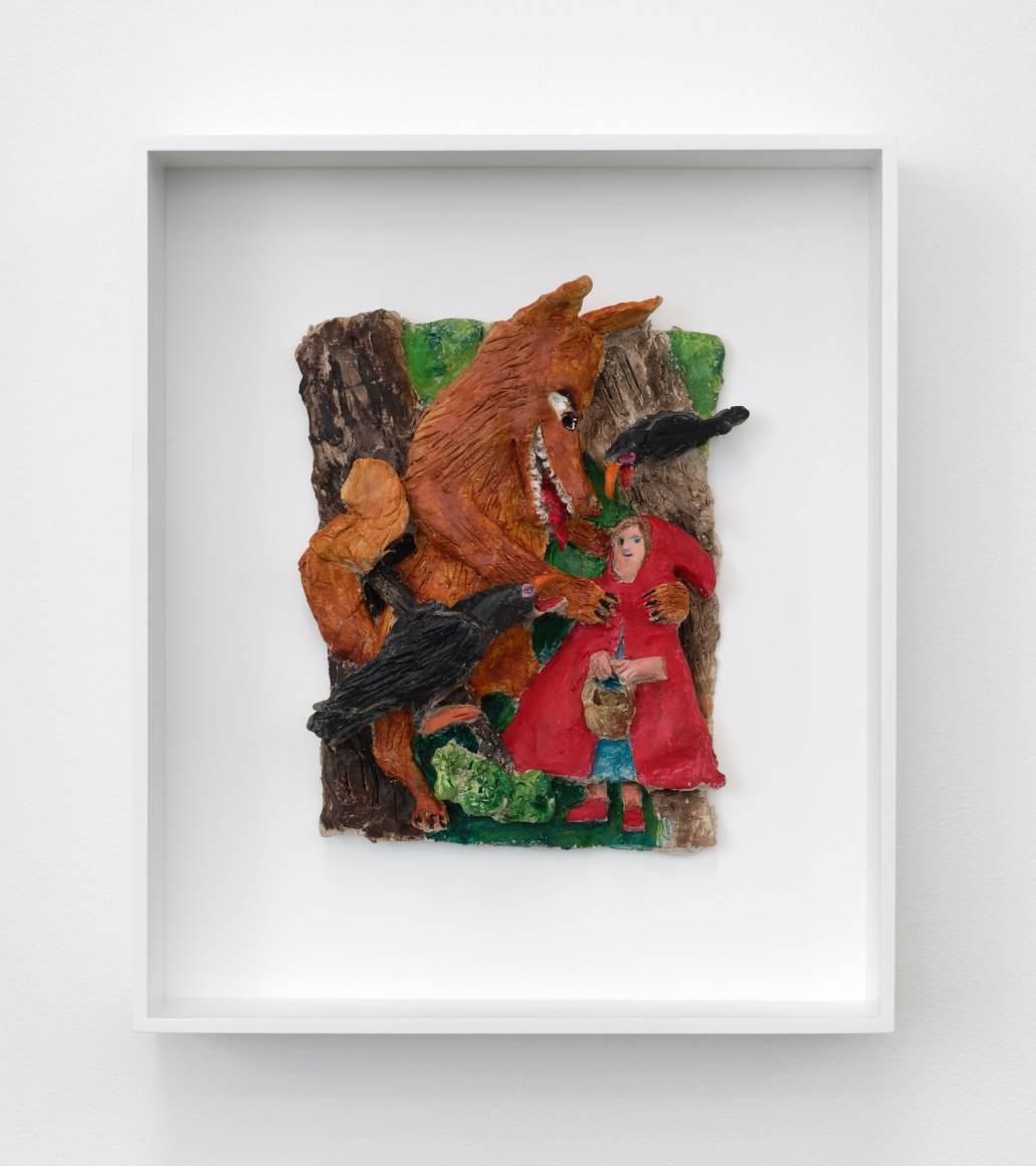 Kyle Staver Red Ridinghood, 2024 Air dry clay and acrylic 9 x 7 1/2 x 3 1/2 in 22.9 x 19.1 x 8.9 cm (KST24.019)