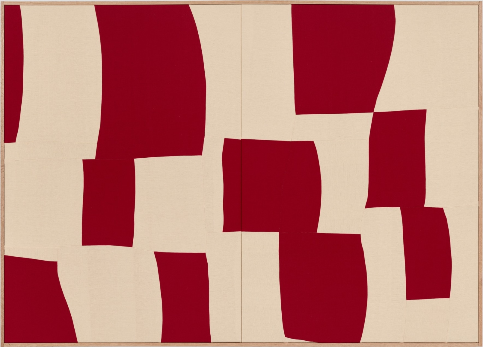 Ethan Cook Red Rondo, 2021 Handwoven cotton and linen in artist’s frame 50 x 70 in (framed) 127 x 177.8 cm (framed) (ECO21.028)