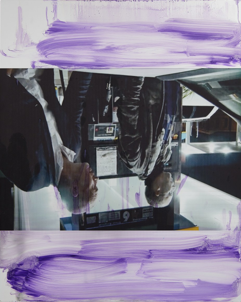 Peter Bonde, Film Still (Skip Arnold), 2016. Oil on mirror foil, 39.37 x 31.5 x 1.6 inches, 100 x 80 x 4 cm (PB16.014)