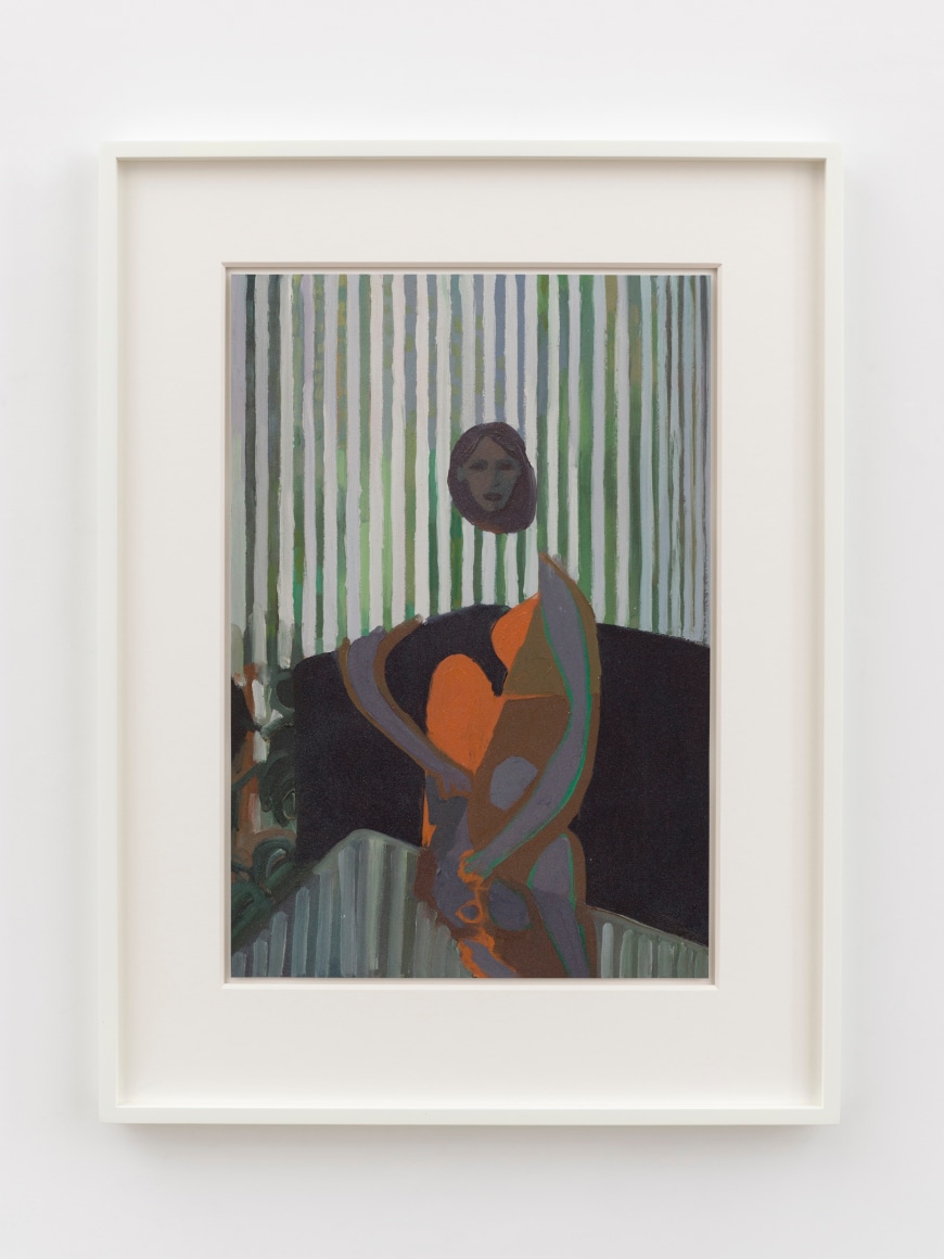 Jonathan Wateridge Interior with Blinds, 2025 Oil on paper 27 1/8 x 20 1/2 x 1 5/8 in (framed) 68.9 x 52 x 4 cm (framed) (JWA25.020)
