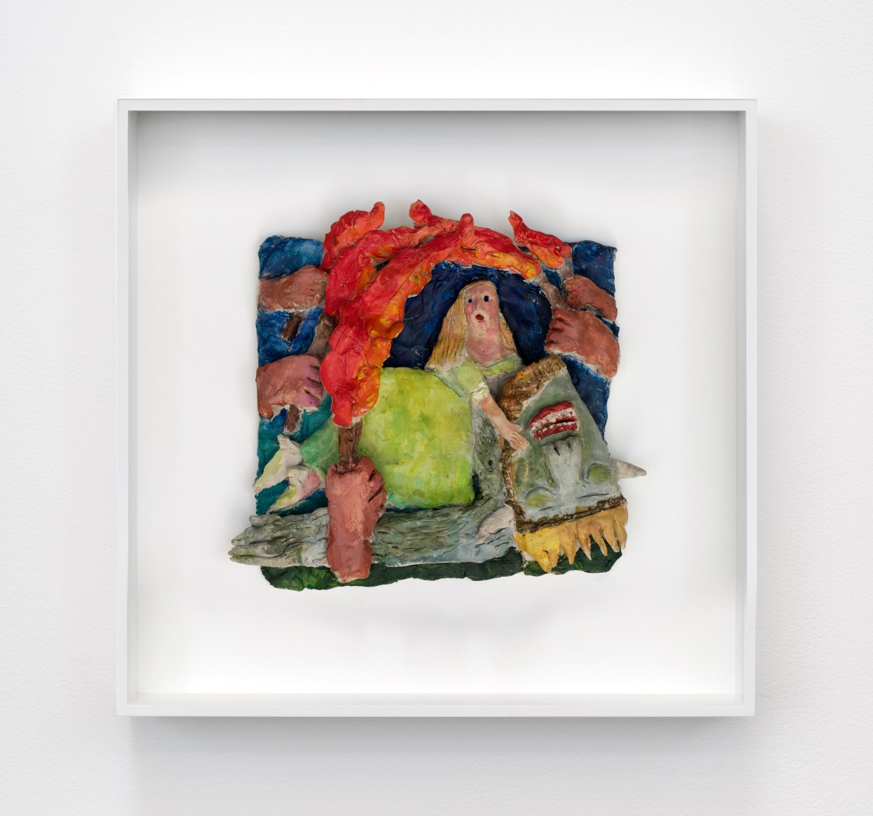 Kyle Staver Beauty/Beast, 2024 Air dry clay and acrylic 9 x 8 x 2 1/2 in 22.9 x 20.3 x 6.3 cm (KST24.022)