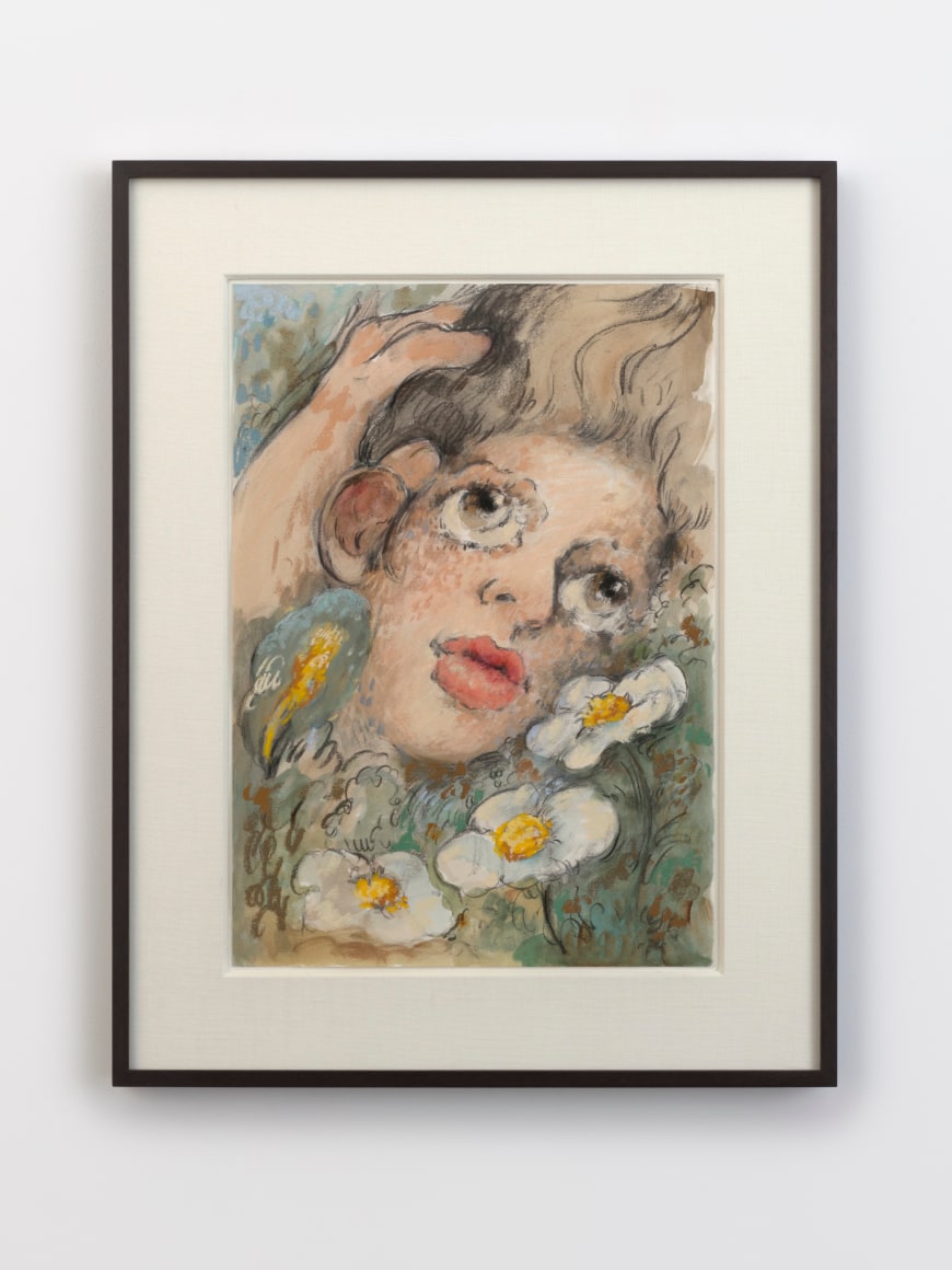 Mai Blanco Softly, 2024 Signed and titled on verso Charcoal and pastel on paper 21 1/8 x 27 x 1 1/4 in (framed) 53.7 x 68.6 x 3.2 cm (framed) (MBL24.012)