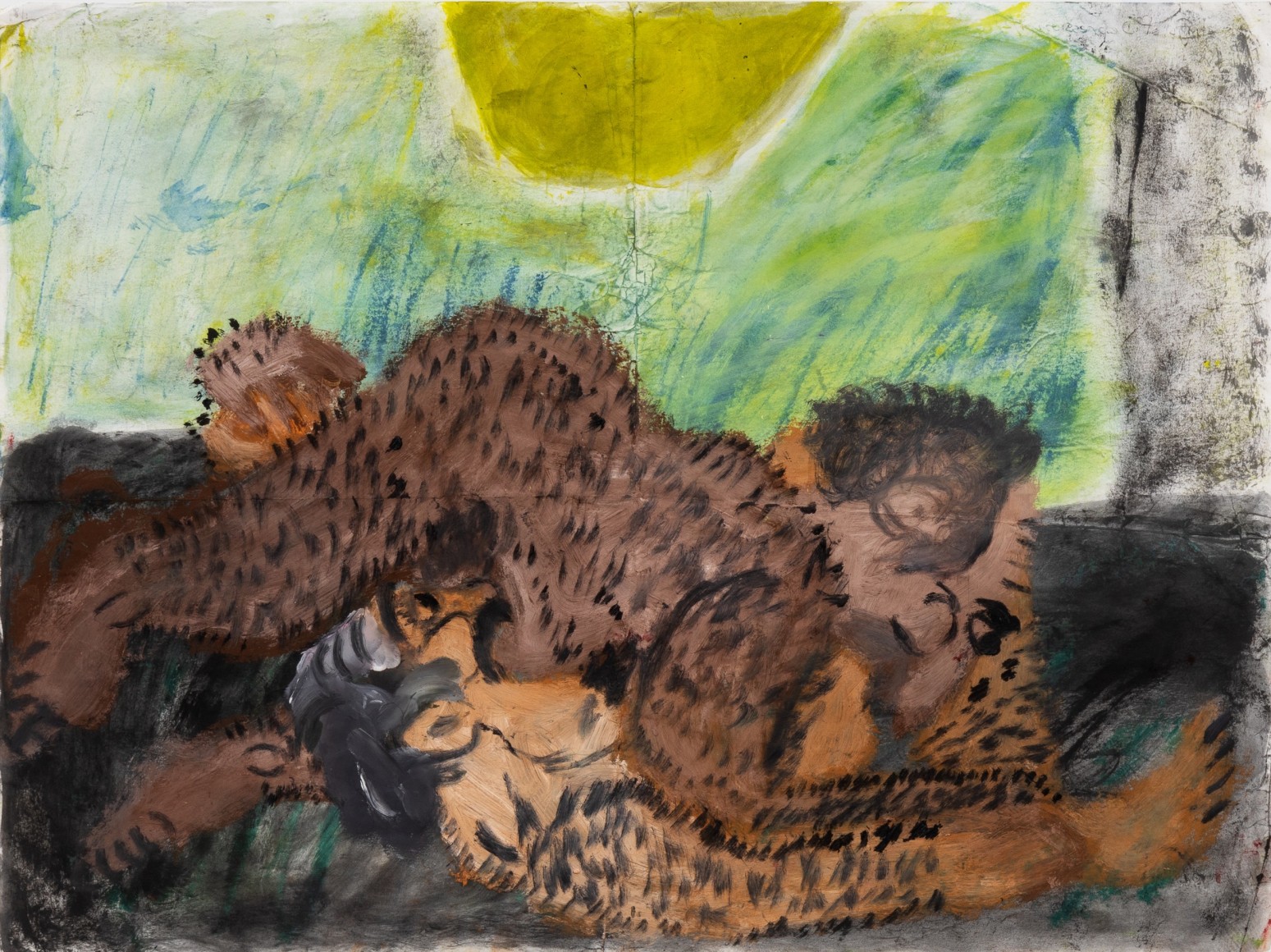 Raynes Birkbeck, Feelings of Depression/Love Under the Sun, 2013. Oil stick, pastel, and acrylic on paper, 18 x 24 in, 45.7 x 61 cm (RBI20.001)