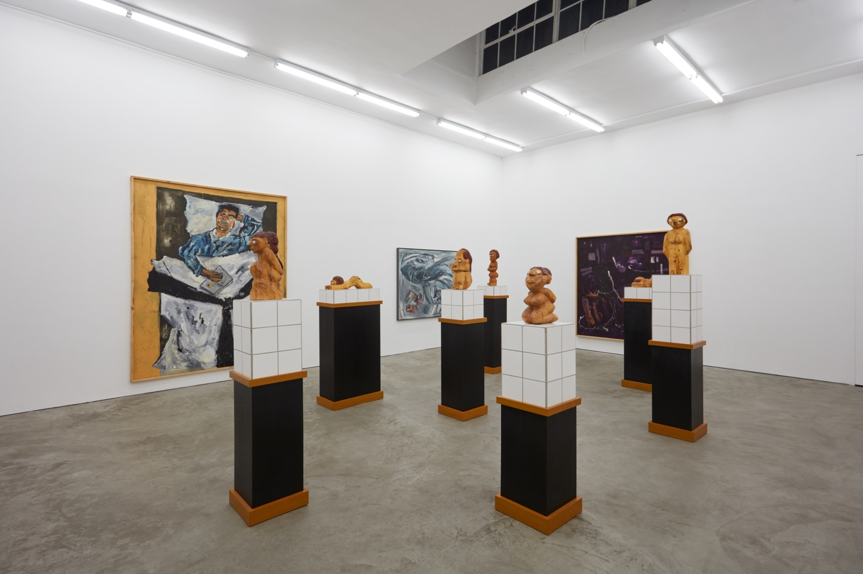 Installation View of "Damenbad KPX" series of sculptures from a Left Angle