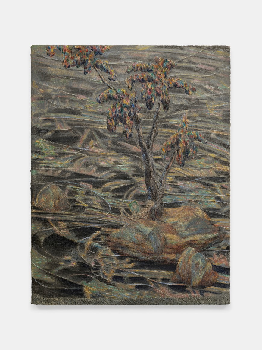 Marin Majic, Promises made, 2022 Colored pencil, oil color and marble dust on linen 16 x 12 in 40.6 x 30.5 cm (MMA22.025)