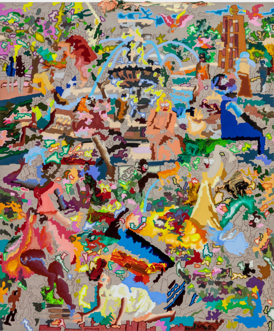 Cindy Phenix Aptitude to Hypothetically Transfer Energy, 2023 Oil and pastel on linen 72 x 60 in 182.9 x 152.4 cm (CP22.045)
