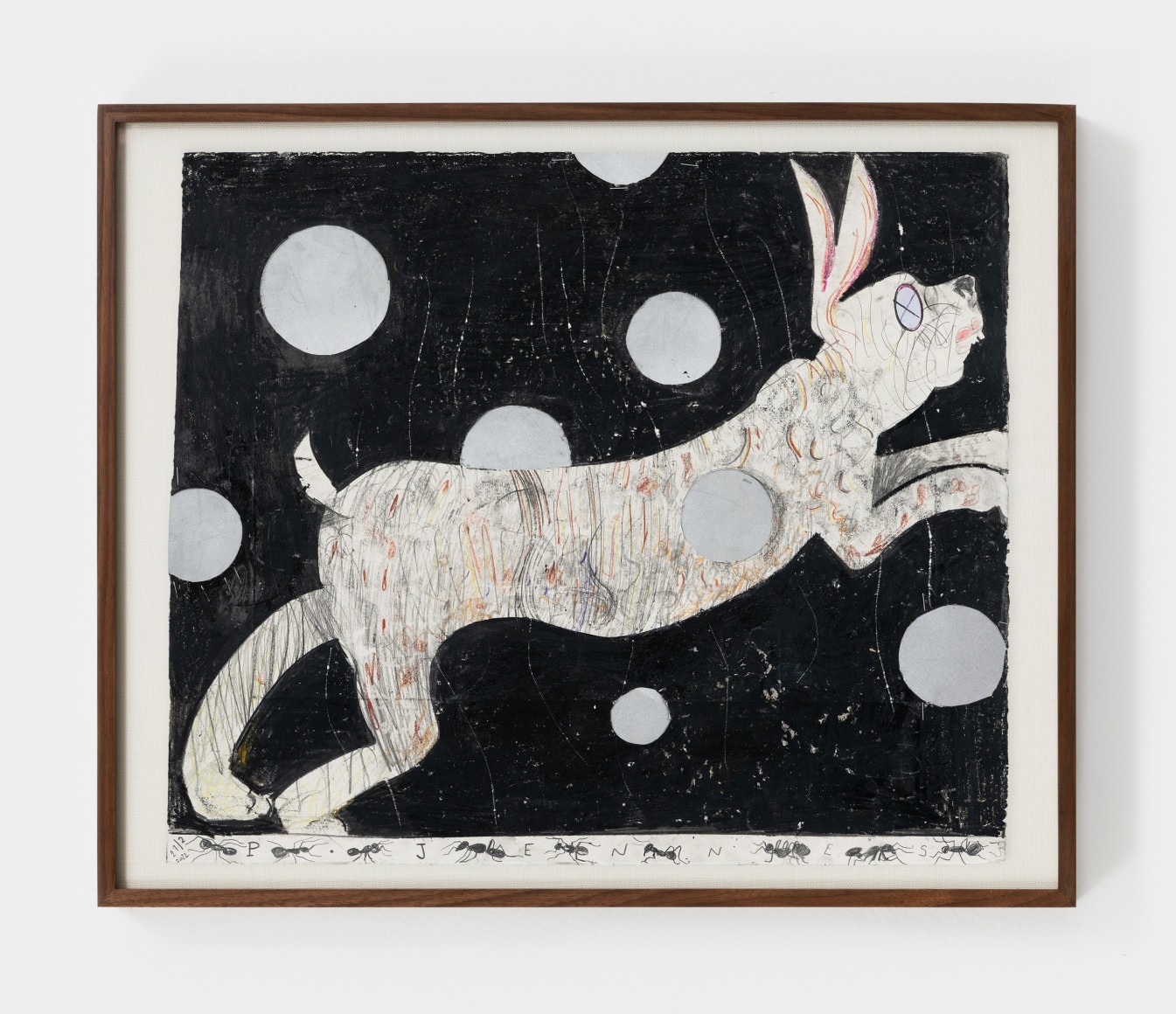 Pieter Jennes when weed blooms, 2022 Mixed media on paper 22 1/8 x 25 5/8 x 1 1/2 in - framed 56.2 x 65.1 x 3.8 cm - framed (PJE22.024)