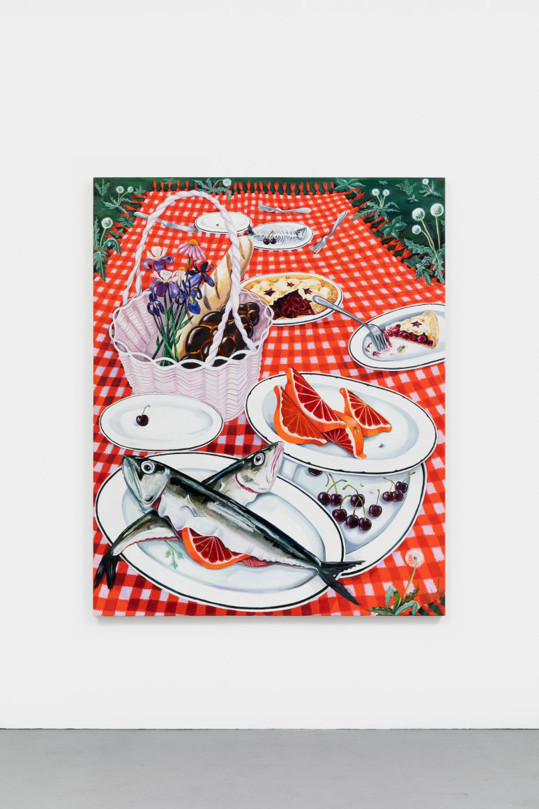 Nikki Maloof Picnic, 2021 Oil on linen 48 x 60 in 121.9 x 152.4 cm (NMA21.027)