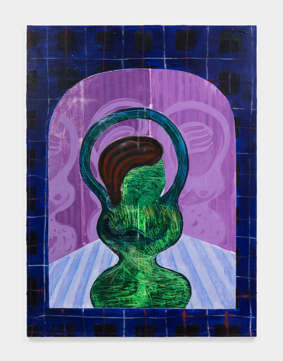 Nel Aerts Scratched Out, Barely Nothing (Peepshow), 2020-2021 Acrylic, pastel, oil stick, wasco on canvas 74 3/4 x 55 1/8 in 190 x 140 cm (NAE21.019)