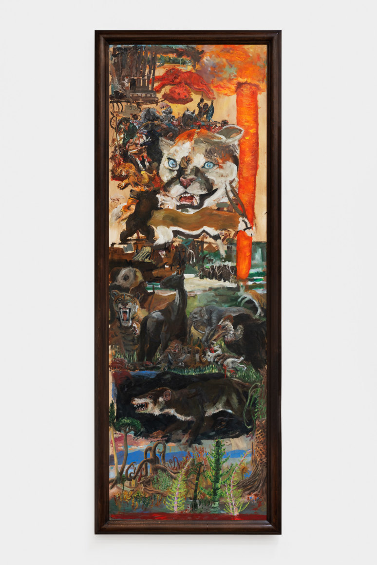 Celeste Dupuy-Spencer The shape of the rock that's hurling towards the sea, 2022 Oil on linen, framed 114 7/8 x 210 1/4 in (installed) 291.8 x 534 cm (installed) (CDS22.002)