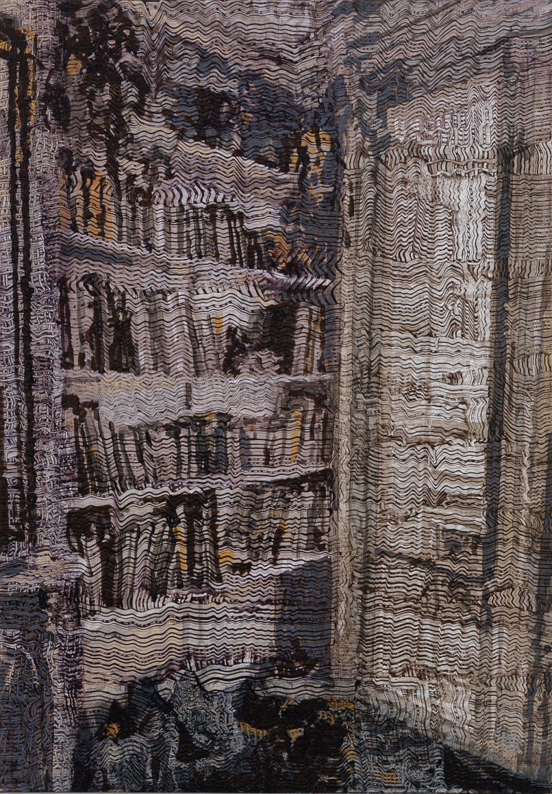 Gregory Hodge Interior with Books, 2025 Acrylic on linen 39 3/8 x 27 1/2 in 100 x 70 cm (GHO25.016)