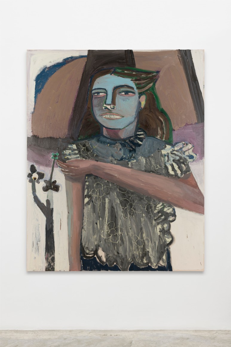 Mònica Subidé Good morning, 2021 Oil and collage on linen 63 x 51 1/8 in 160 x 130 cm (MSU22.005)