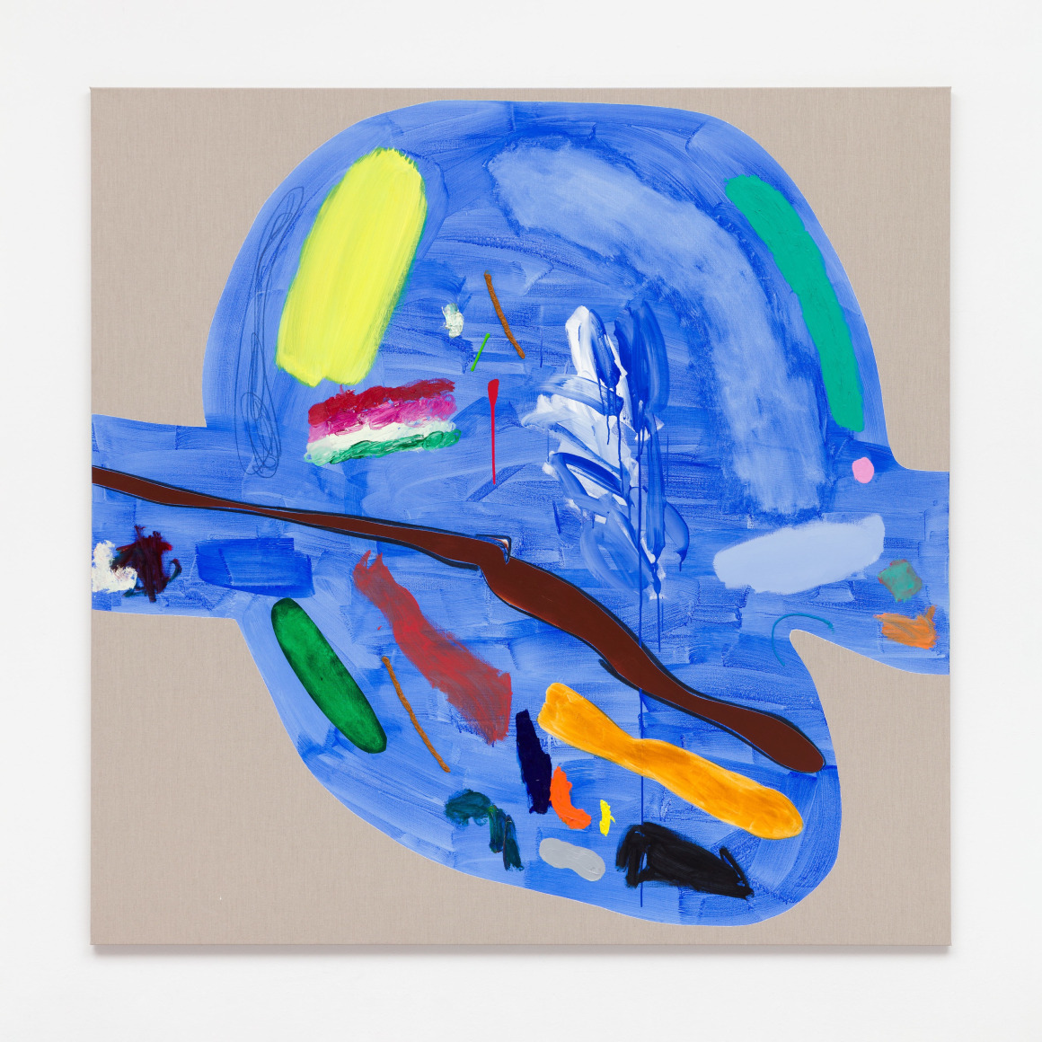 Andreas Breunig Protest_Miller-Urey Paintings No_40, 2024 Acrylic, oil, charcoal, and graphite on canvas 70 7/8 x 70 7/8 in 180 x 180 cm (ABR24.003)
