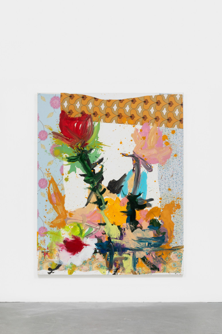 Jorge Galindo EMBRUJO 2, 2021 Oil and glued wallpaper on canvas 78 3/4 x 63 in 200 x 160 cm (JGA21.013)