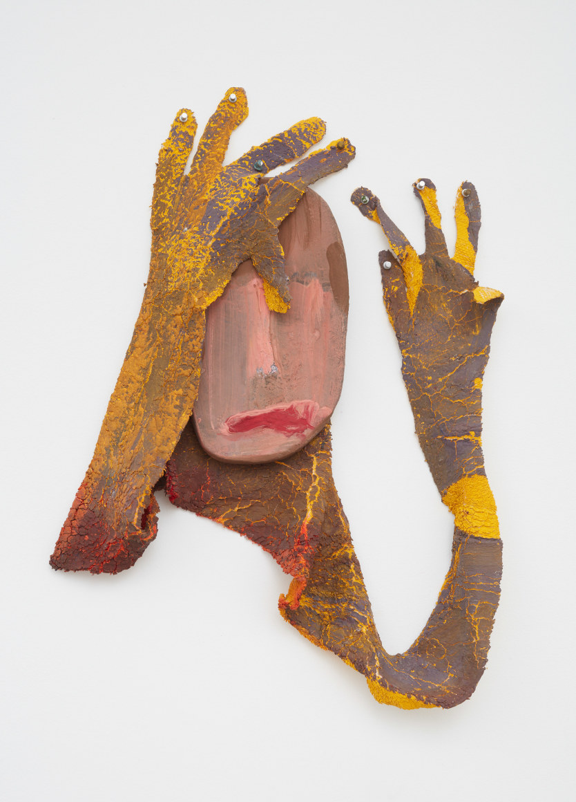 Blair Saxon-Hill Holding Eva’s Spectres, 2018 Towel, fiber reinforced plaster, gouache, wood, metal tacks 30 x 18 x 3 1/2 in 76.2 x 45.7 x 8.9 cm (BSH18.046)