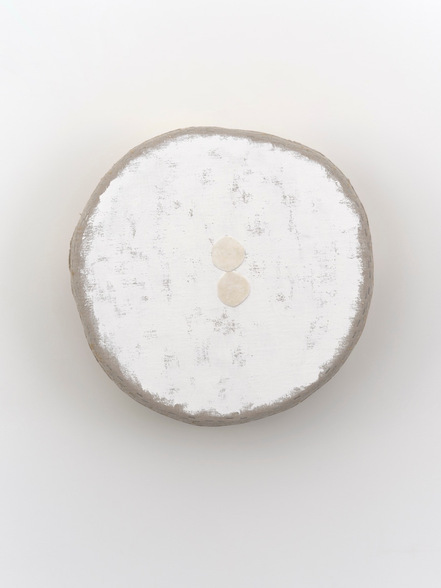 Otis Jones Two Wonky Circles Touching, 2024 Acrylic on linen on wood 20 x 20 x 5 in 50.8 x 50.8 x 12.7 cm (OJO24.015)