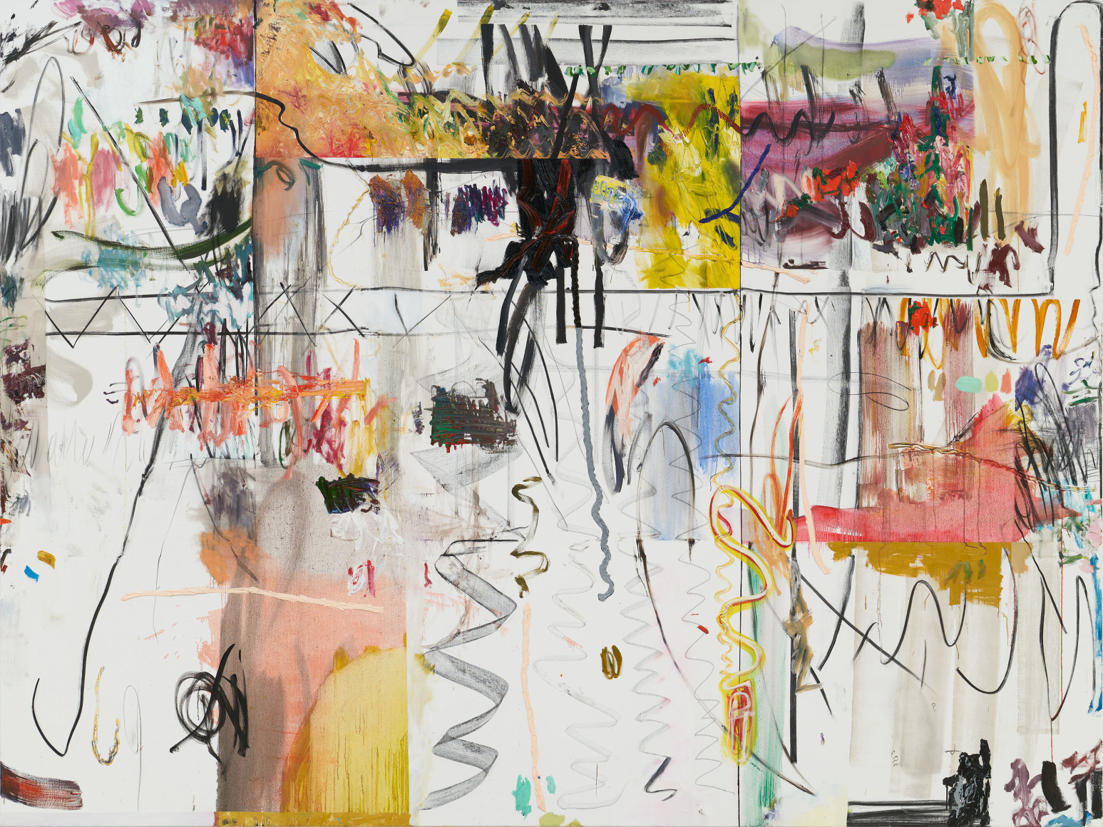 Andreas Breunig, Hi_LoRes No. 13, 2017. Oil, graphite and charcoal on canvas, 82 5/8 x 110 1/4 in, 209.9 x 280 cm (ABR17.001)