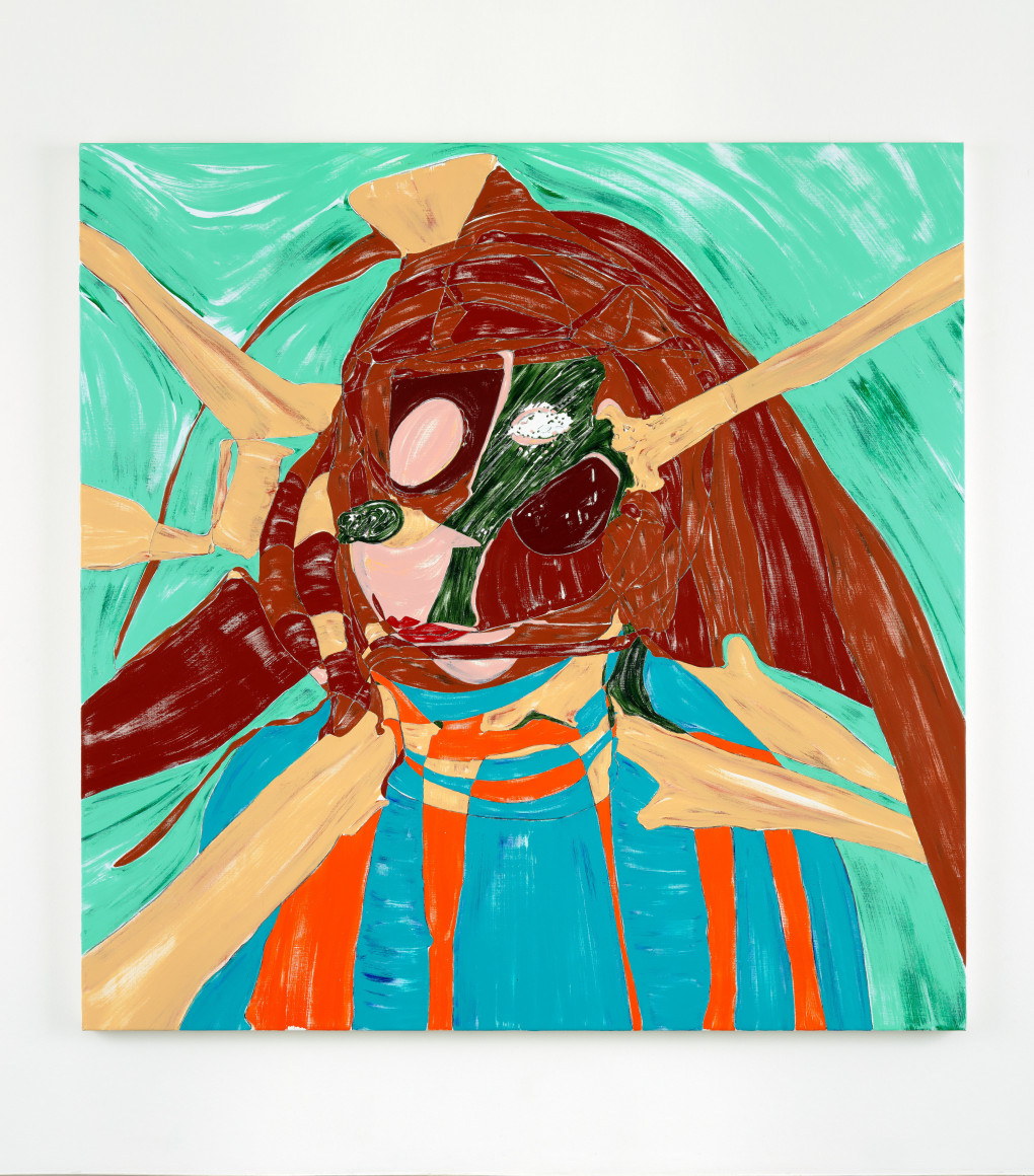 Nicola Tyson Square Self-Portrait, 2017 Acrylic on linen 72 x 72 x 1 in 182.9 x 182.9 x 2.5 cm (NTY20.003)