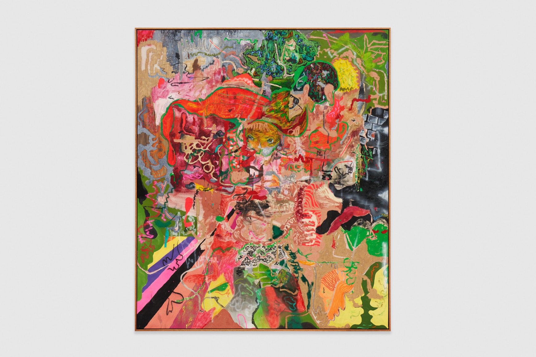 Michael Bauer Couple and Vision, 2022 Oil, acrylic, and pastels on canvas 62 x 52 in (framed) 157.5 x 132.1 cm (framed) (MBA22.010)