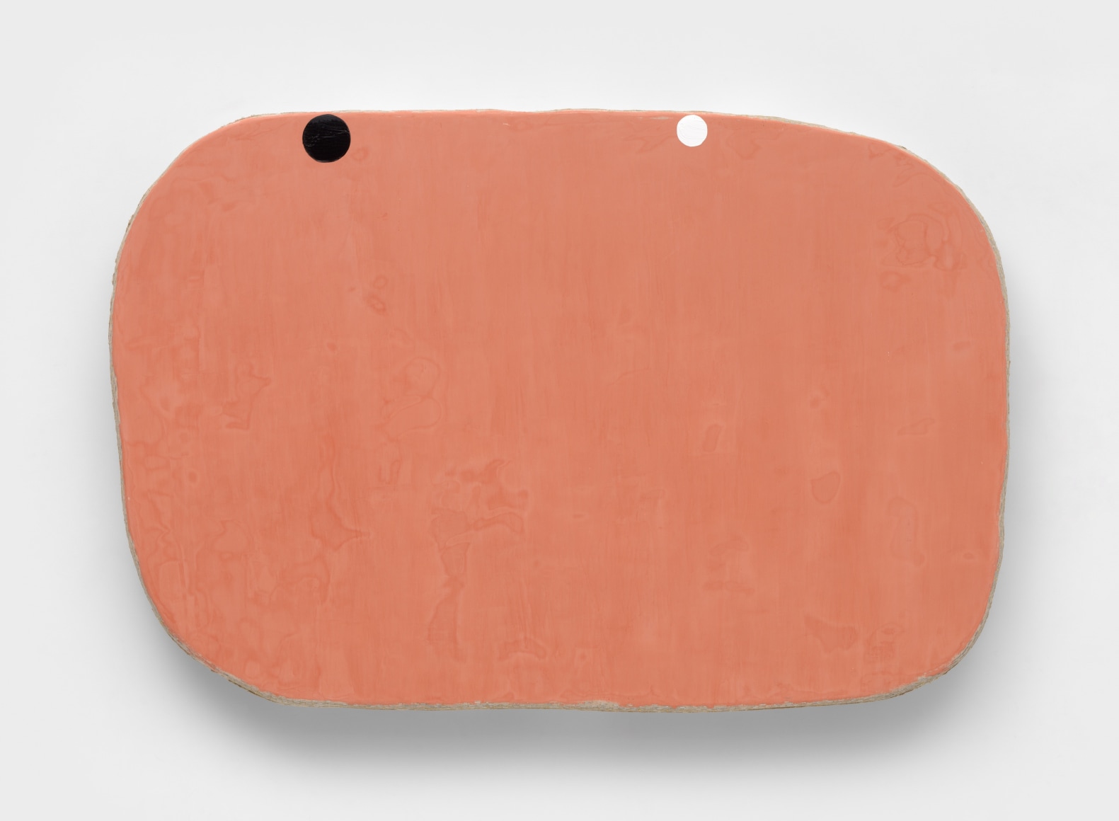 Otis Jones Red Oxide, With Black and White Circles, 2025 Signed, titled, and dated on verso Acrylic on linen on wood 46 1/2 x 69 1/2 x 5 1/4 in 118.1 x 176.5 x 13.3 cm (OJO25.004)