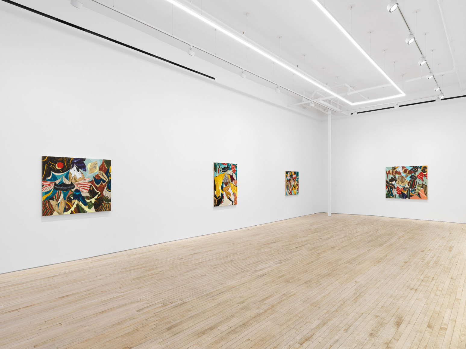Installation view of Kenichi Hoshine, And There Came a Storm Beneath a Cutthroat Moon, Nino Mier Gallery, Tribeca, May 16 – June 14, 2025