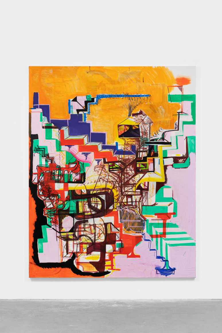 Joanne Greenbaum Monster, 2006 Oil flashe on canvas 90 x 80 in 228.6 x 203.2 cm (JGR21.001)