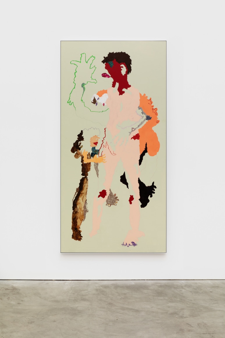 Cindy Phenix, The Inexplicableness of Strangeness, 2020 Oil, acrylic, pastel, color pencil and paper on drywall 96 x 48 in 243.8 x 121.9 cm (CP20.013)