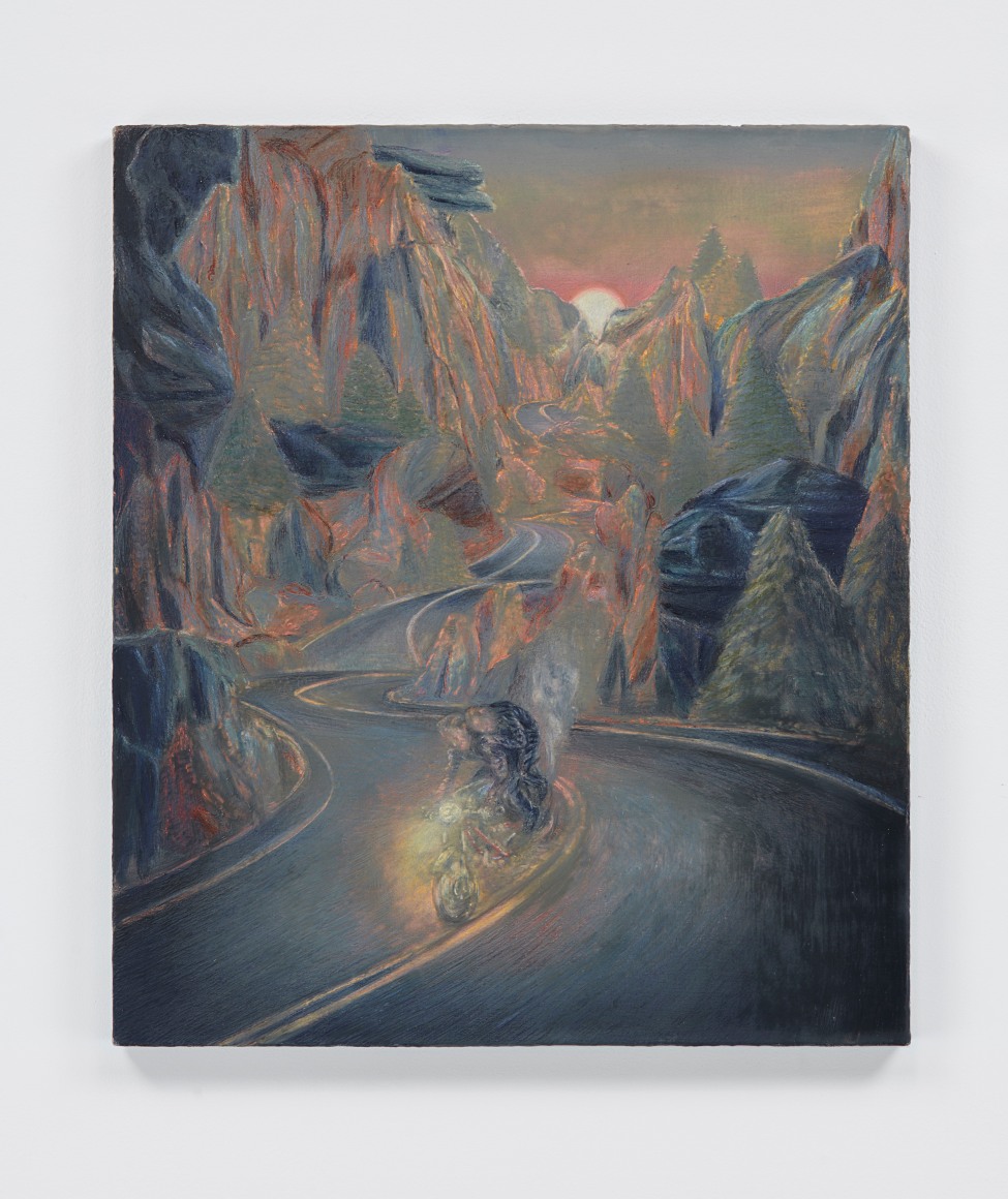 Marin Majić Ride at Dawn, 2023 Color pencil, marble dust, and oil color on linen 22 x 19 in 55.9 x 48.3 cm (MMA23.021)