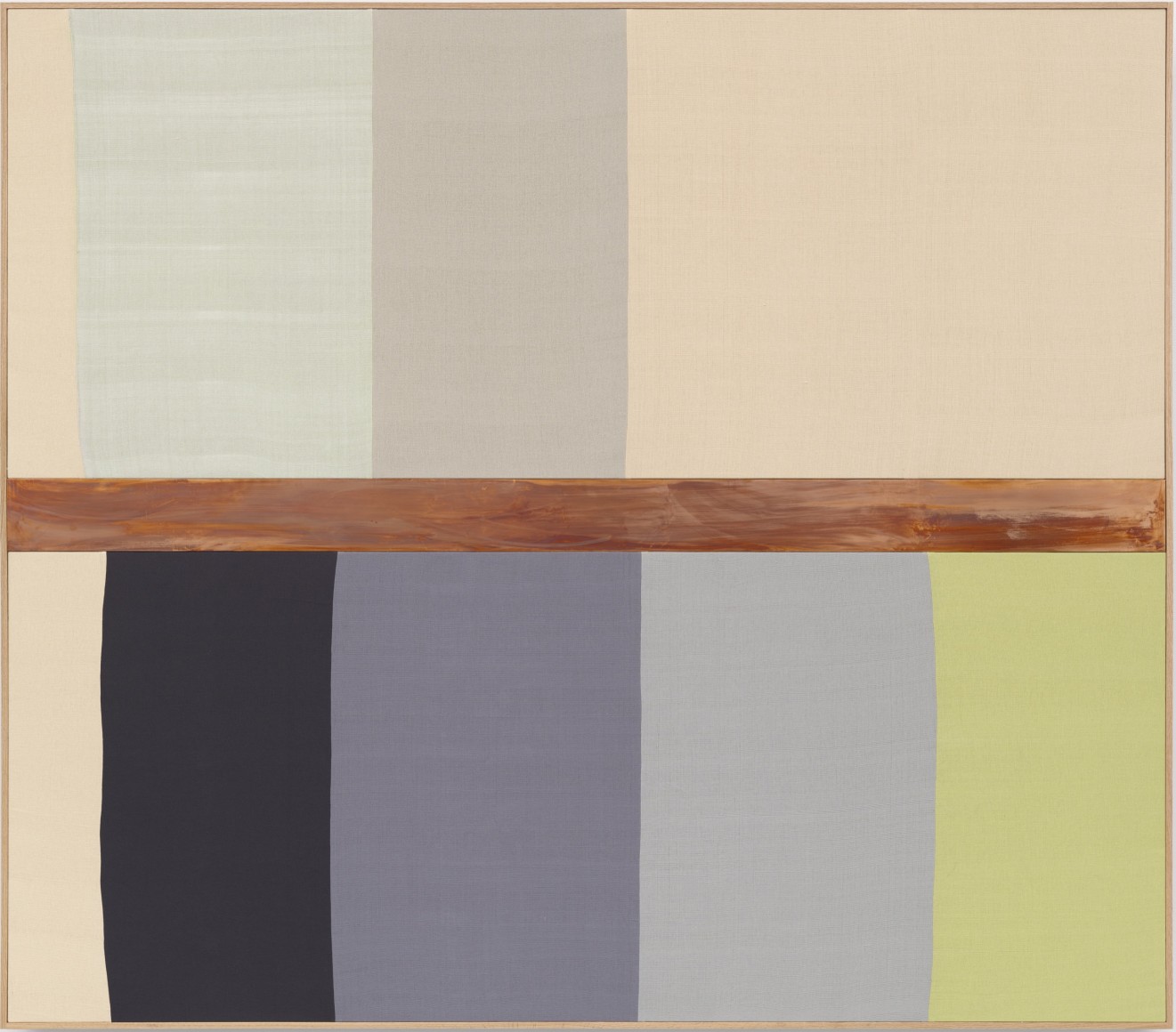 Ethan Cook Fact and Essence, 2024 Hand woven cotton and copper, framed 85 x 97 in (framed) 215.9 x 246.4 cm (framed) (ECO23.097)