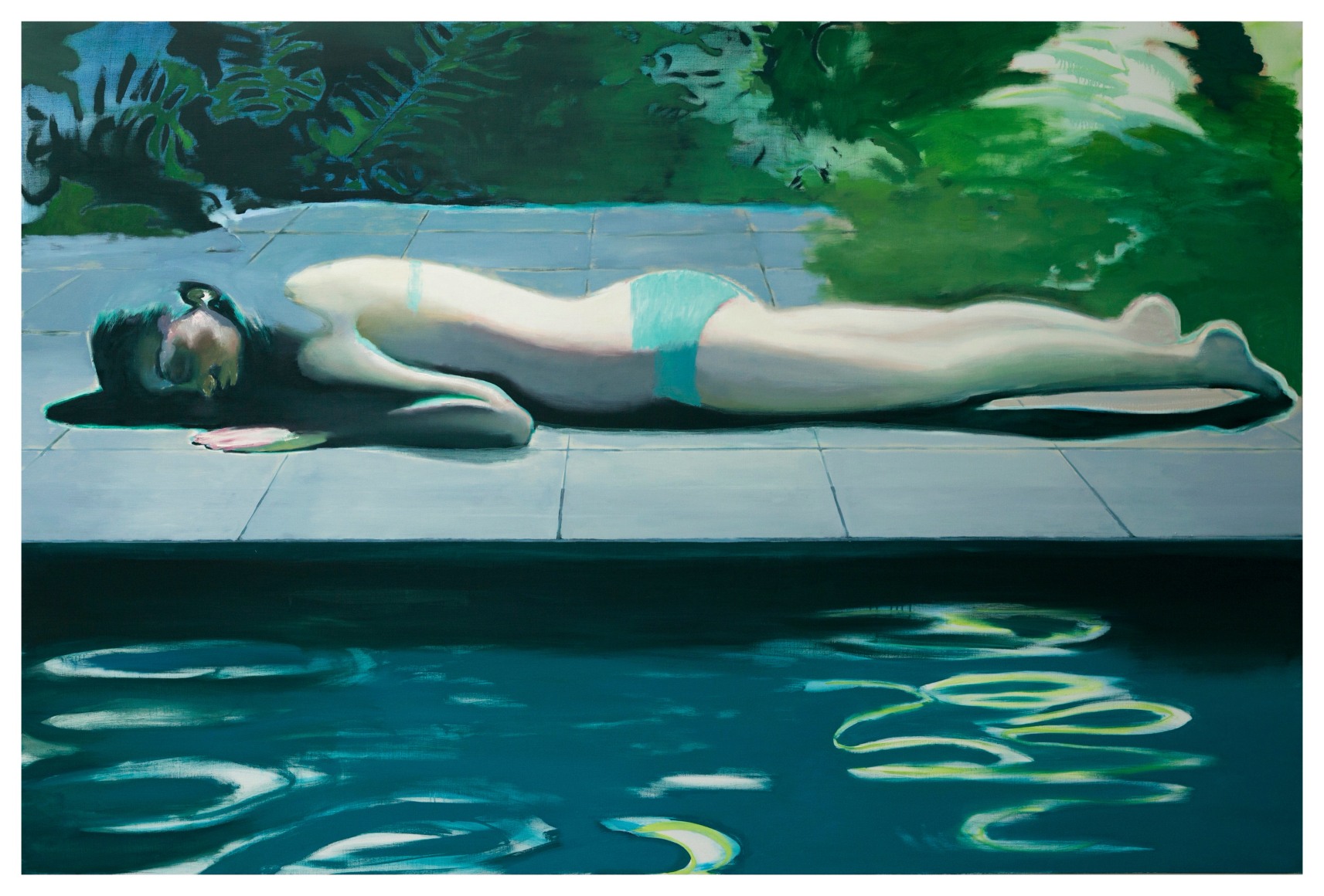 Jonathan Wateridge Petrol Blue, 2019 Oil on linen 78 3/4 x 118 1/8 in 200 x 300 cm