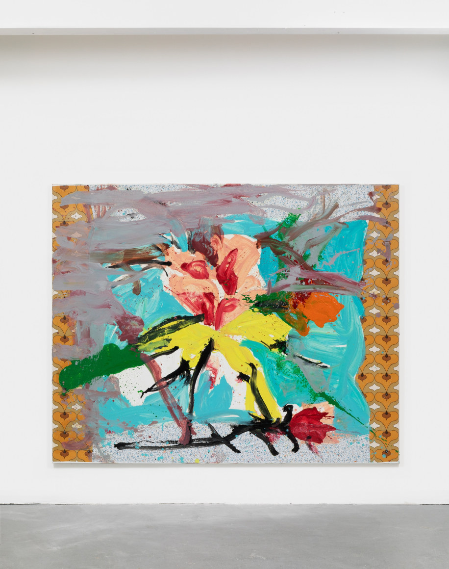 Jorge Galindo LA ETERNA ILUSION, 2021 Oil and glued wallpaper on canvas 78 3/4 x 98 3/8 in 200 x 250 cm (JGA21.010)