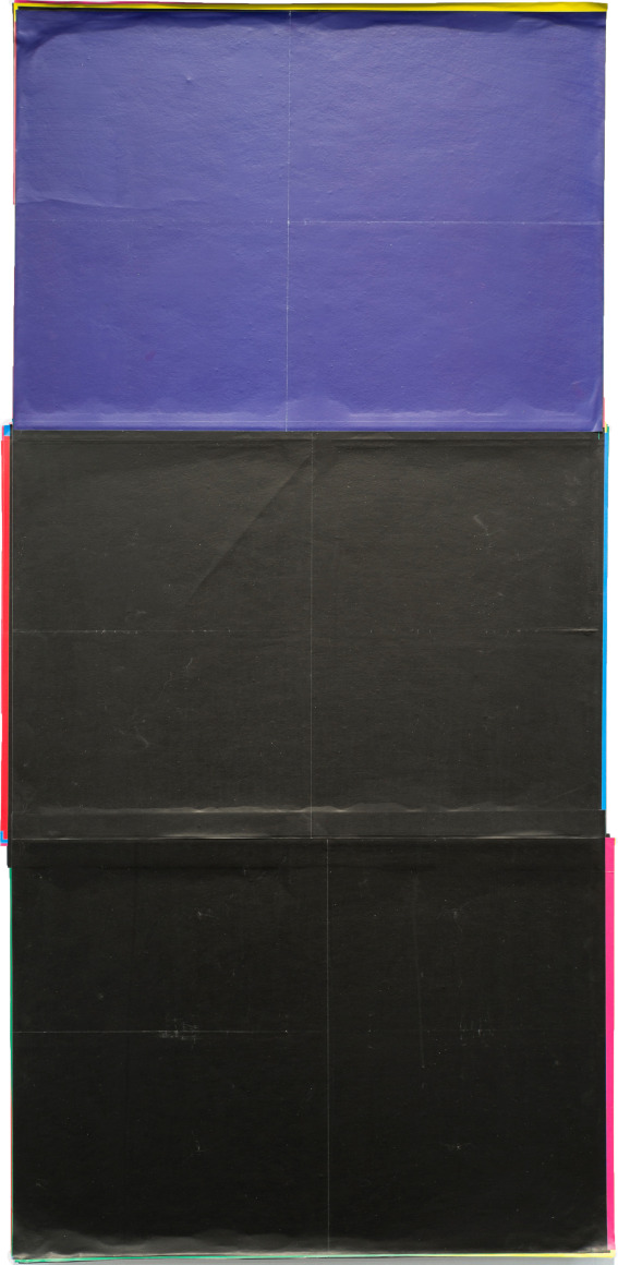 Thomas Wachholz, Billboard Black/Blue, 2018, Offset print poster wheatpaste on aluminum, 73 1/4 x 36 1/4 in (186 x 92 cm), TW18.009