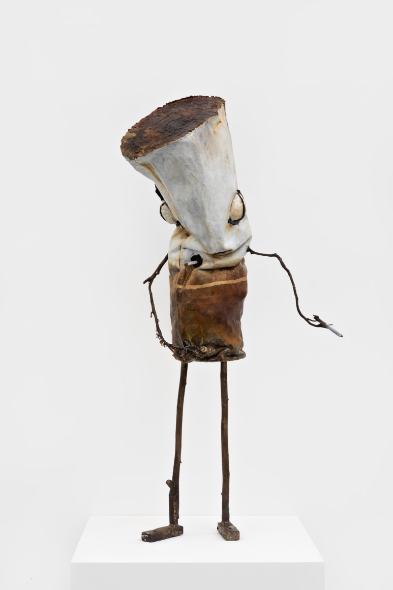 Jon Pylypchuk Untitled "I know I'll never love this way again" (David), 2021 Bronze 46 x 20 x 18 in 116.8 x 50.8 x 45.7 cm (JPY21.006)