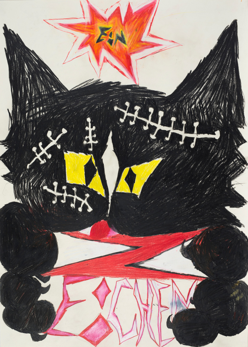 Bendix Harms Rufus (Ein Zeichen), 2018 Wax crayon on paper 27 1/2 x 19 3/4 in 70 x 50 cm (BHA20.013)