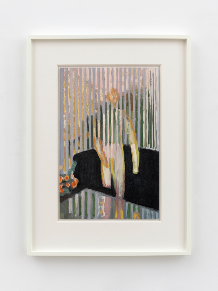 Jonathan Wateridge Blinds, 2025 Oil on paper 24 3/4 x 18 3/8 x 1 5/8 in (framed) 62.9 x 46.8 x 4 cm (framed) (JWA25.008)