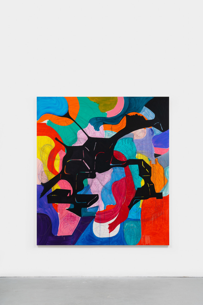 Joanne Greenbaum Untitled, 2014 Oil, acrylic, flashe and graphite on canvas 90 x 80 in 228.6 x 203.2 cm (JGR21.012)