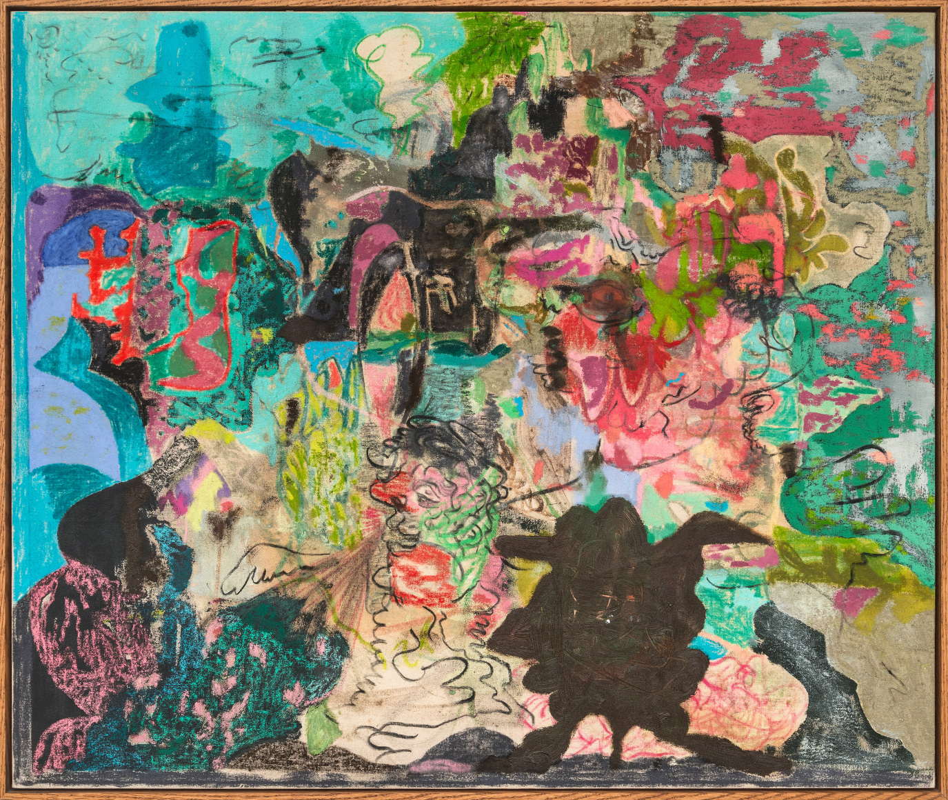 Michael Bauer Supernature 1998, 2018 Oil, oil pastel, acrylic, charcoal on canvas 32 x 38 in 81.3 x 96.5 cm (MB18.001)